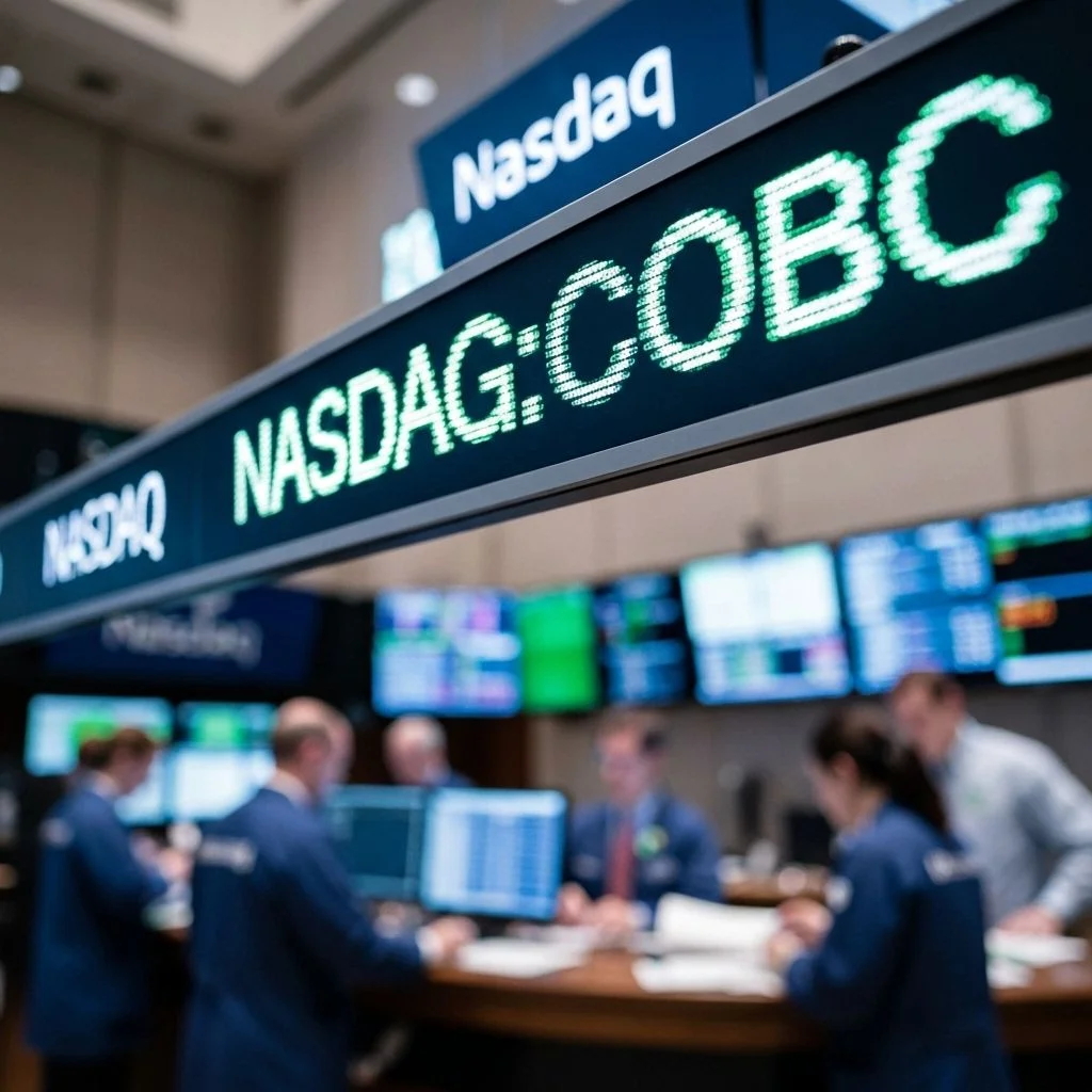 Coinbase on Nasdaq billboard